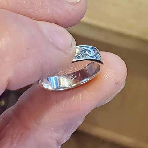 Sterling Silver Pinky Toe & Ocean Wave Band Rings | Handmade in USA Alexa Martha Designs  Ring