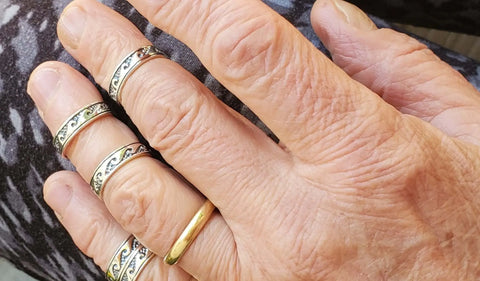 Sterling Silver Pinky Toe & Ocean Wave Band Rings | Handmade in USA Alexa Martha Designs  Ring