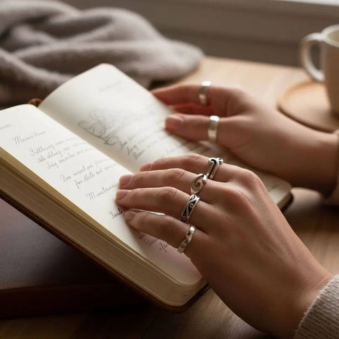 Sterling Silver Pinky Toe & Ocean Wave Band Rings | Handmade in USA Alexa Martha Designs  Ring