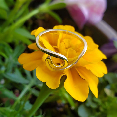 Sterling Silver Pinky Toe & Ocean Wave Band Rings | Handmade in USA Alexa Martha Designs  Ring