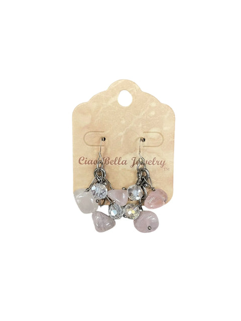 Sterling Silver Rose Quartz Cluster Earrings – Handcrafted Crystal Gemstone Jewelry | Made in USA Michelle Marie Boutique  Earrings