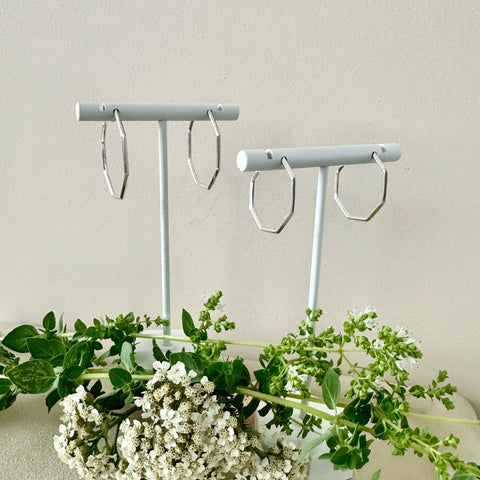 Sterling Silver Small Geometric Hoop Earrings – Modern Design | Made in USA Sarah Cecelia  EARRINGS