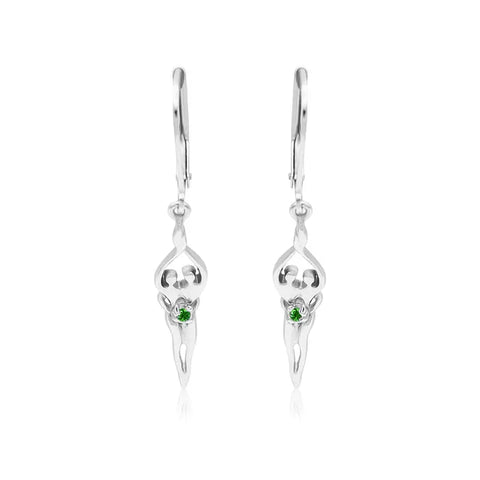 Sterling Silver Soulmate Earrings 1.5 Inch – Clear Cubic Zirconia Lever Back | Made in USA Symbol of Love Jewelry