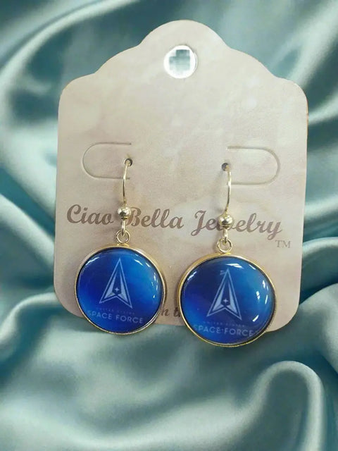 Sterling Silver Space Force Earrings – Officially Licensed Military Jewelry | Made in USA Durable Gift Michelle Marie Boutique  Earrings