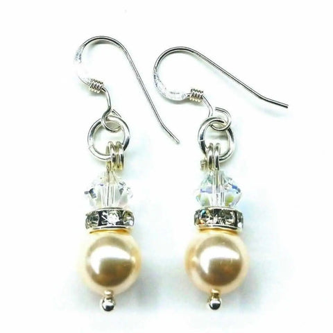 Sterling Silver Swarovski Crystal Pearl Drop Earrings – Handmade Jewelry | Made in USA Alexa Martha Designs  Earrings