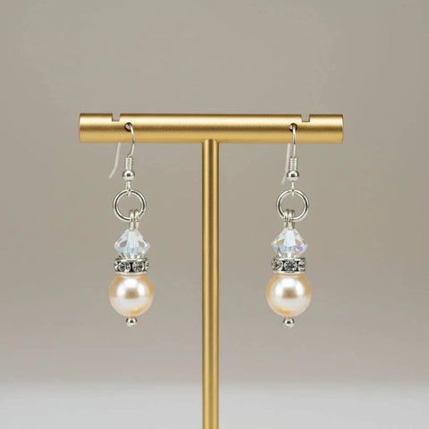 Sterling Silver Swarovski Crystal Pearl Drop Earrings – Handmade Jewelry | Made in USA Alexa Martha Designs  Earrings