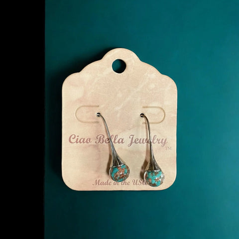 Sterling Silver Teardrop Murano Glass Earrings 1 Inch Dangle – Handcrafted Jewelry | Made in USA Michelle Marie Boutique  Earrings
