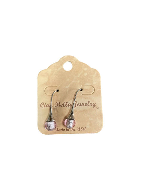 Sterling Silver Teardrop Murano Glass Earrings 1 Inch Dangle – Handcrafted Jewelry | Made in USA Michelle Marie Boutique  Earrings