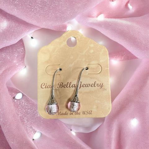 Sterling Silver Teardrop Murano Glass Earrings 1 Inch Dangle – Handcrafted Jewelry | Made in USA Michelle Marie Boutique  Earrings
