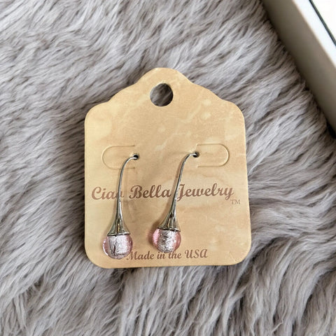 Sterling Silver Teardrop Murano Glass Earrings 1 Inch Dangle – Handcrafted Jewelry | Made in USA Michelle Marie Boutique  Earrings