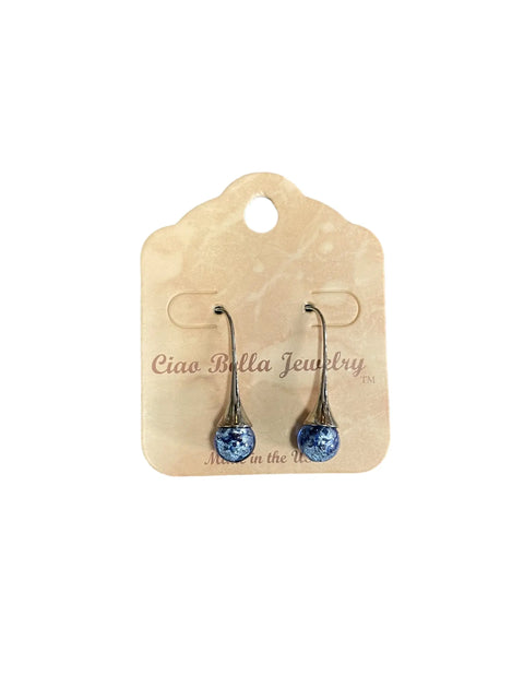 Sterling Silver Teardrop Murano Glass Earrings 1 Inch Dangle – Handcrafted Jewelry | Made in USA Michelle Marie Boutique  Earrings