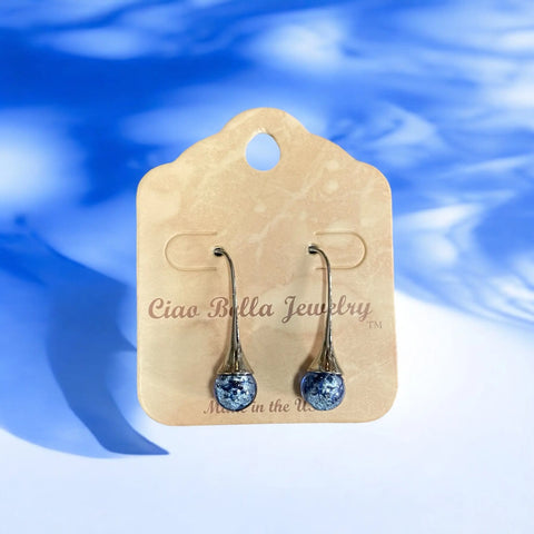Sterling Silver Teardrop Murano Glass Earrings 1 Inch Dangle – Handcrafted Jewelry | Made in USA Michelle Marie Boutique  Earrings