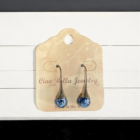 Sterling Silver Teardrop Murano Glass Earrings 1 Inch Dangle – Handcrafted Jewelry | Made in USA Michelle Marie Boutique  Earrings