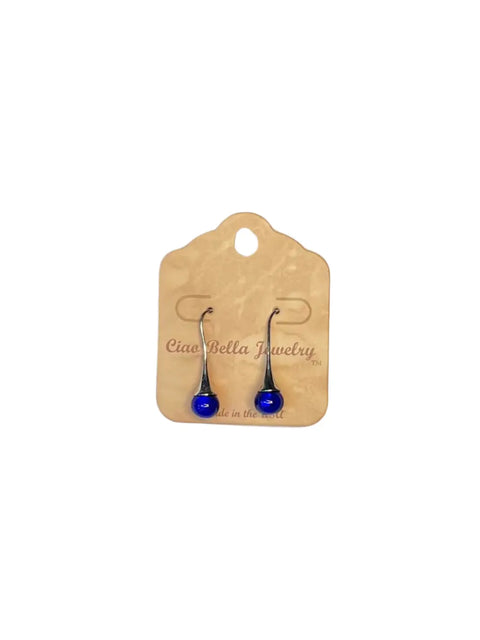 Sterling Silver Teardrop Murano Glass Earrings 1 Inch Dangle – Handcrafted Jewelry | Made in USA Michelle Marie Boutique  Earrings
