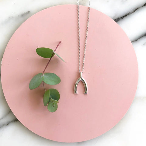 Sterling Silver Wishbone Necklace Pendant – Handmade Artisan Jewelry | Made in USA Sarah Cecelia  NECKLACES