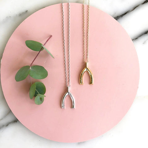 Sterling Silver Wishbone Necklace Pendant – Handmade Artisan Jewelry | Made in USA Sarah Cecelia  NECKLACES