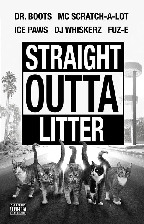 Straight Outta Litter Cat Poster – Playful Wall Art by Rich Jackson | Made in USA Skinny Pete's Gourmet Catnip  Art