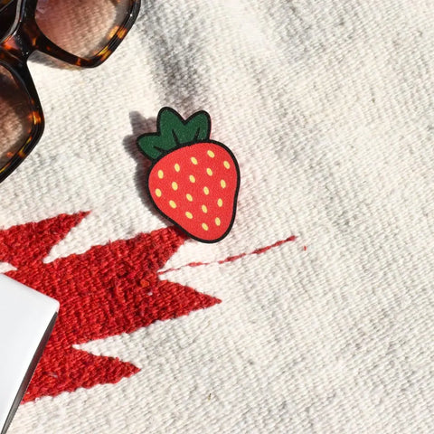 Strawberry Bag Charm – Vibrant Tote Accessory | Made in USA Chatelet Manufacturing 