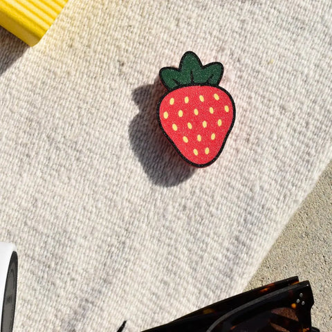 Strawberry Bag Charm – Vibrant Tote Accessory | Made in USA Chatelet Manufacturing 