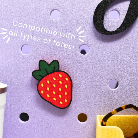 Strawberry Bag Charm – Vibrant Tote Accessory | Made in USA Chatelet Manufacturing 