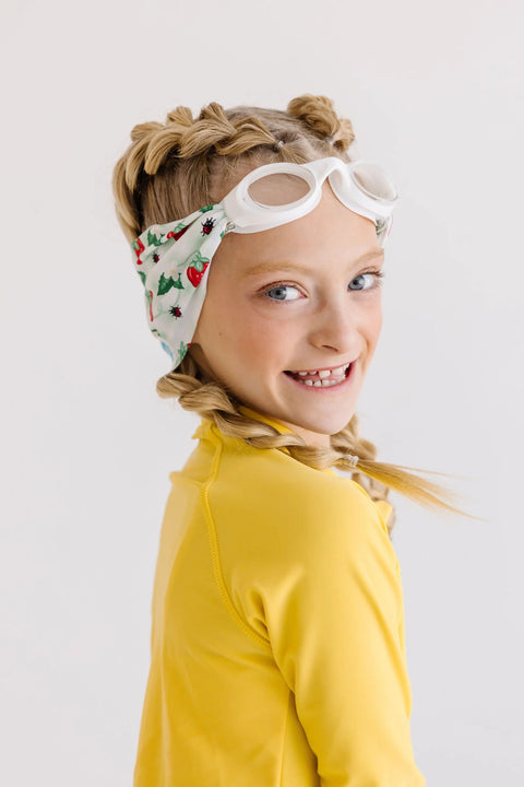 Strawberry Fields Swim Goggles With Tangle-Free Strap – Clear Lenses One Size Fits Kids to Adults | Assembled in USA Splash Place  Swim Goggles