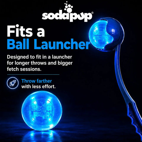 Strobe Ball Medium 2.8 Inch – Durable Floating Dog Toy | Made in USA SodaPup  Rubber Dog Toys
