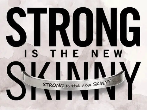Strong Is the New Skinny Inspirational Pewter Cuff Bracelet – Handcrafted Body Positivity Jewelry | Made in USA Whitney Howard Designs  Cuff Bracelets