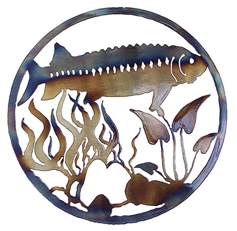 Sturgeon Metal Wall Art – Rustic Nature Decor – Handmade Indoor Outdoor Accent | Made in USA Knights Home Decor  item