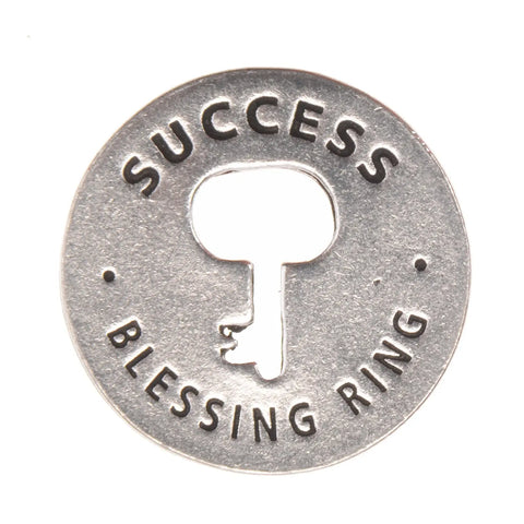 Success Blessing Ring Charm Key Design Token – Inspirational Pocket & Necklace Accessory | Made in USA Whitney Howard Designs  Blessing Ring