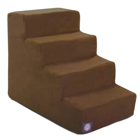 Suede 4 Step Pet Stairs – Heavy-Duty Corrugated Support | Made in USA Majestic Pet