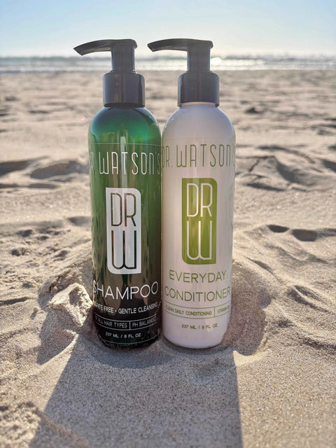 Sulfate-Free Shampoo & Lightweight Everyday Conditioner Set – 8 Oz Each | Made in USA by Dr. Watson's Dr. Watson's Hair & Body Care  Shampoo and Conditioner