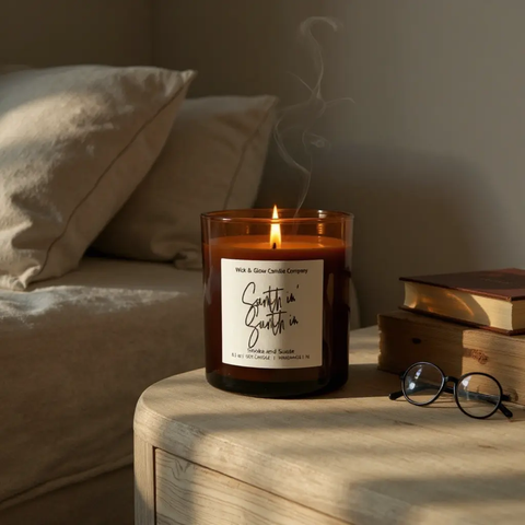Sumthin Sumthin Smoke And Suede Luxury Soy Candle 8.5 Oz – Hand Poured Aromatic Candle | Made In USA Wick and Glow Candle Company™  Candles
