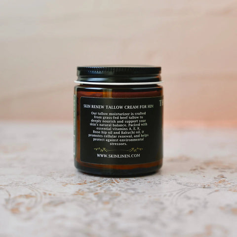 Sunset on Route 66 Tallow Skin Balm for Men – 4oz Moisturizer with Patchouli Scent | Made in USA Skin Linen 
