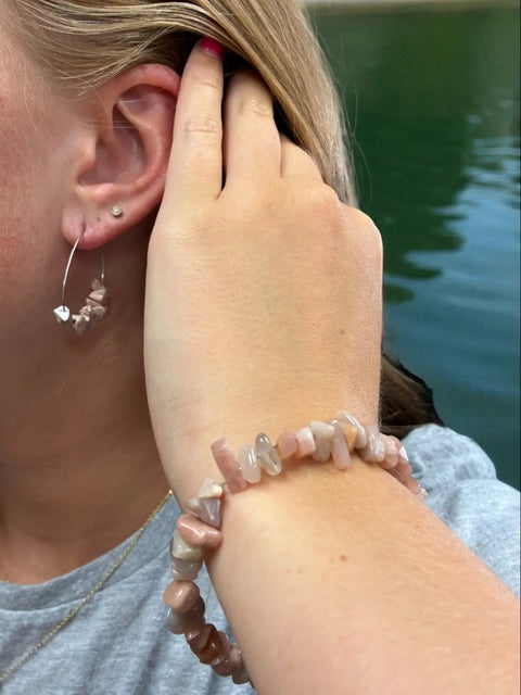 Sunstone Jewelry Set, Wrap Bracelet & Hoop Earrings Michelle Marie Boutique  Bracelet Set