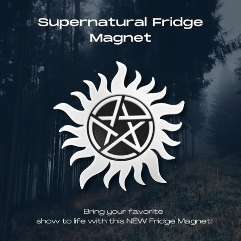 Supernatural Black White Fridge Magnet 5 Inch – Made in USA Chatelet Manufacturing 
