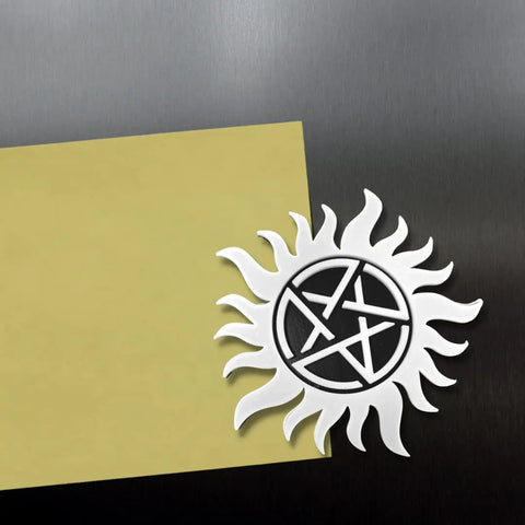 Supernatural Black White Fridge Magnet 5 Inch – Made in USA Chatelet Manufacturing 