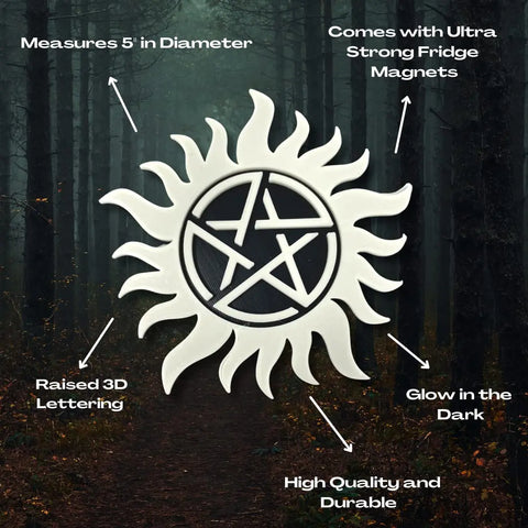 Supernatural Glow in Dark Fridge Magnet 5 Inch – Made in USA Chatelet Manufacturing 