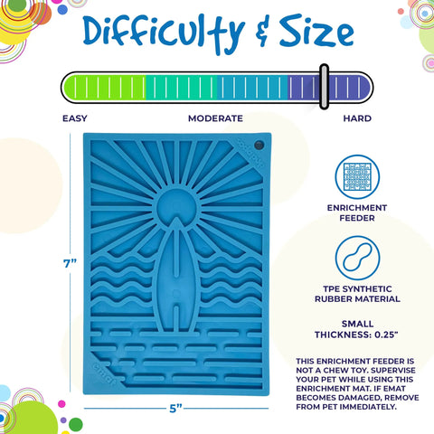 Surf's Up Small Dog Lick Mat – Interactive Slow Feeder | Made in USA SodaPup