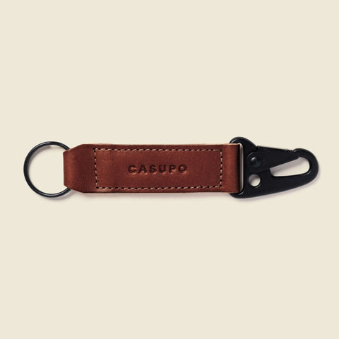 Sustainable Leather Keychain 6.25 Inch – Personalized Minimalist Brown Accessory | Casupo Handcrafted in USA CASUPO  Small Leather Goods
