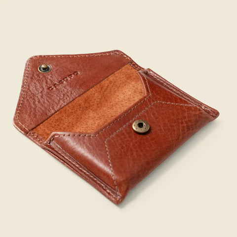 Sustainable Mini Envelope Card Wallet Leather RFID Protection 4.5 Inch – Casupo | Made in USA CASUPO  Envelope Wallet