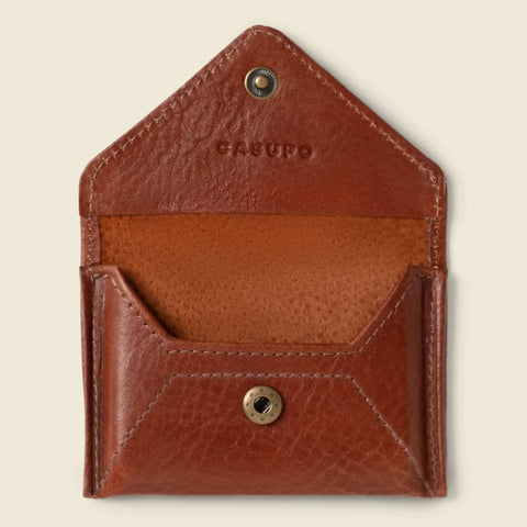 Sustainable Mini Envelope Card Wallet Leather RFID Protection 4.5 Inch – Casupo | Made in USA CASUPO  Envelope Wallet