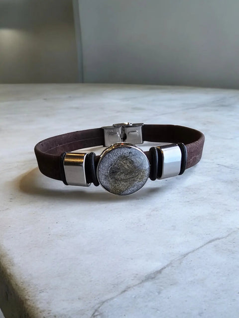 Sustainable Unisex Cork Bracelet 18mm Center – Go Gray Brain Cancer Awareness Wristband | Handmade in USA Charity Gift Michelle Marie Boutique  Bracelet