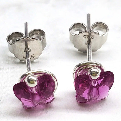 Swarovski Crystal Butterfly Sterling Silver Stud Earrings – Montana Made Alexa Martha Designs  Earrings