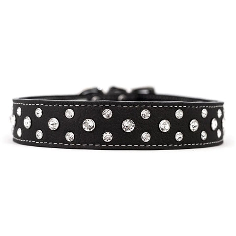 Swarovski Crystallized Tuscan Leather Dog Collar – Durable Soft Interior – Made in USA Quality Craftsmanship Auburn Leathercrafters  item