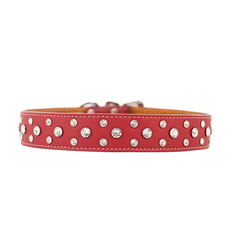 Swarovski Crystallized Tuscan Leather Dog Collar – Durable Soft Interior – Made in USA Quality Craftsmanship Auburn Leathercrafters  item