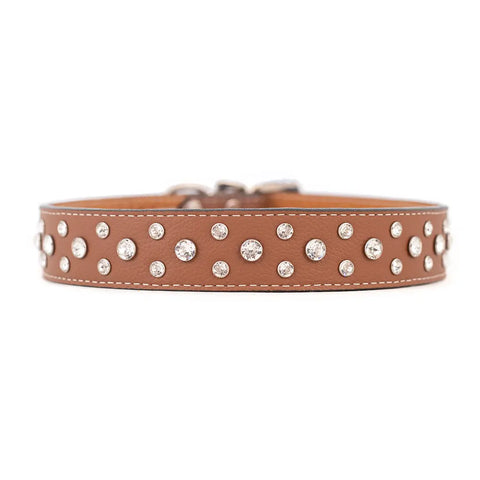 Swarovski Crystallized Tuscan Leather Dog Collar – Durable Soft Interior – Made in USA Quality Craftsmanship Auburn Leathercrafters  item