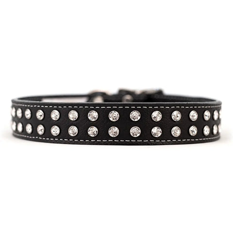 Swarovski Crystallized Tuscan Leather Dog Collar – Durable Soft Interior – Made in USA Quality Craftsmanship Auburn Leathercrafters  item