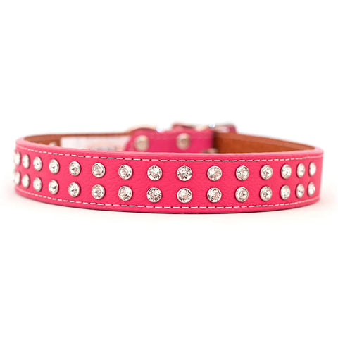 Swarovski Crystallized Tuscan Leather Dog Collar – Durable Soft Interior – Made in USA Quality Craftsmanship Auburn Leathercrafters  item