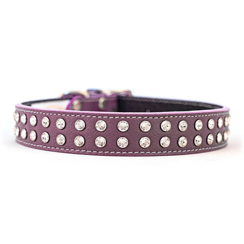 Swarovski Crystallized Tuscan Leather Dog Collar – Durable Soft Interior – Made in USA Quality Craftsmanship Auburn Leathercrafters  item