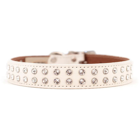 Swarovski Crystallized Tuscan Leather Dog Collar – Durable Soft Interior – Made in USA Quality Craftsmanship Auburn Leathercrafters  item